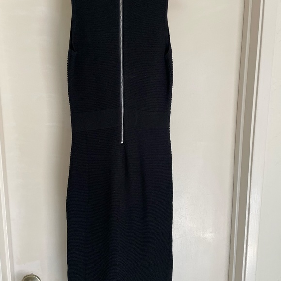 Sunny Girl Black Ribbed Midi Sheath Dress - Picture 2 of 6